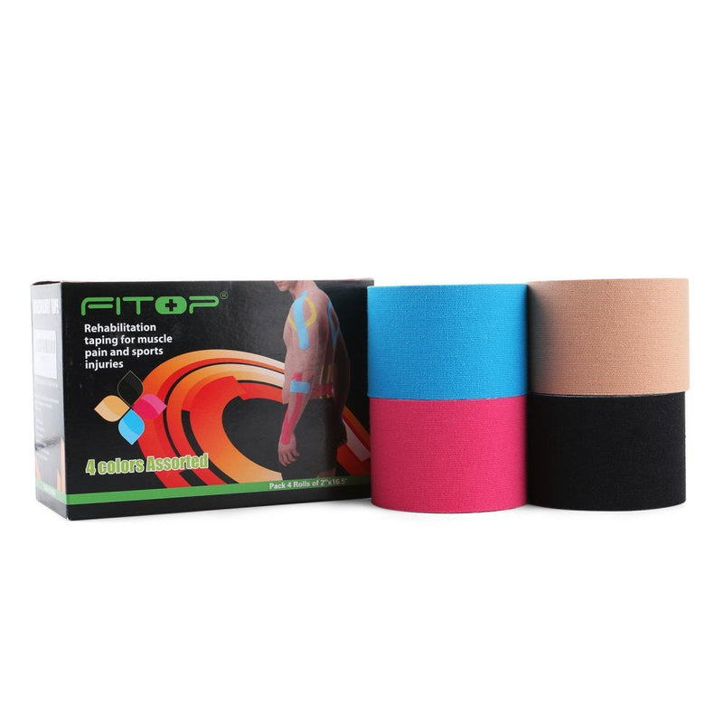[Australia] - FITOP Uncut Kinesiology Tape 4 Sports Tape (Pink, Blue, Black, Beige) 