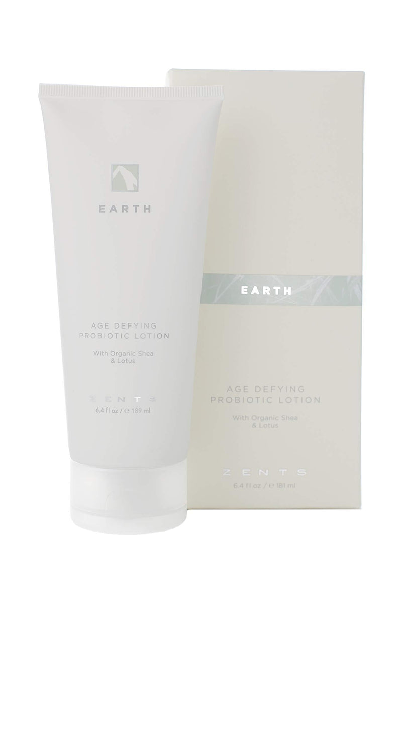 [Australia] - ZENTS Age Defying Probiotic Lotion (Earth Fragrance) Anti-Aging Body and Hand Cream with Organic Shea Butter & Hyaluronic Acid, 6.4 fl oz Earth 