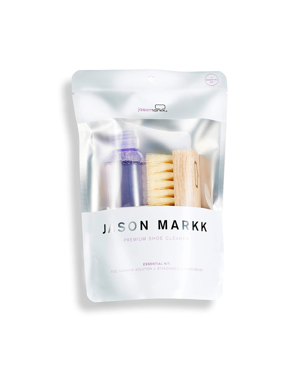 [Australia] - Jason Markk Essential Kit - 4 oz. Premium Shoe Cleaner & Standard Brush - Biodegradable and Free from Harsh Chemicals - Cleans and Conditions up to 100 pairs of Sneakers - Removes Dirt and Stains 
