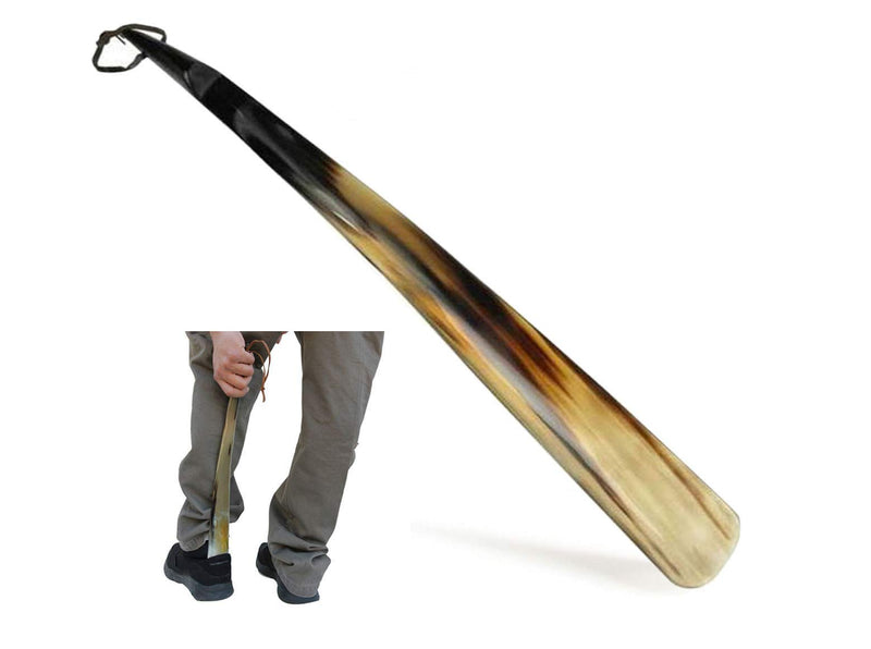 [Australia] - Shoe Horn Made with Real Horn Handmade. Easy Grip Long handle Shoehorn for Men,Women Seniors, Pregnancy, Elderly, back pain, tall people and kids Shoes & Boots.Best Gift Idea Home or Travel Use.(17'') 17'' horn 