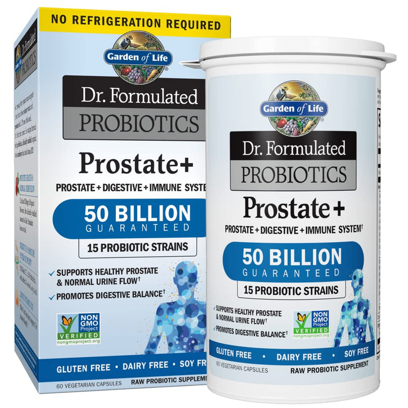 [Australia] - Garden of Life Dr. Formulated Probiotics Prostate+ - Acidophilus and Probiotic Supports Healthy Prostate and Digestive Balance - Gluten, Dairy, and Soy-Free - 60 Vegetarian Capsules Shelf Stable 