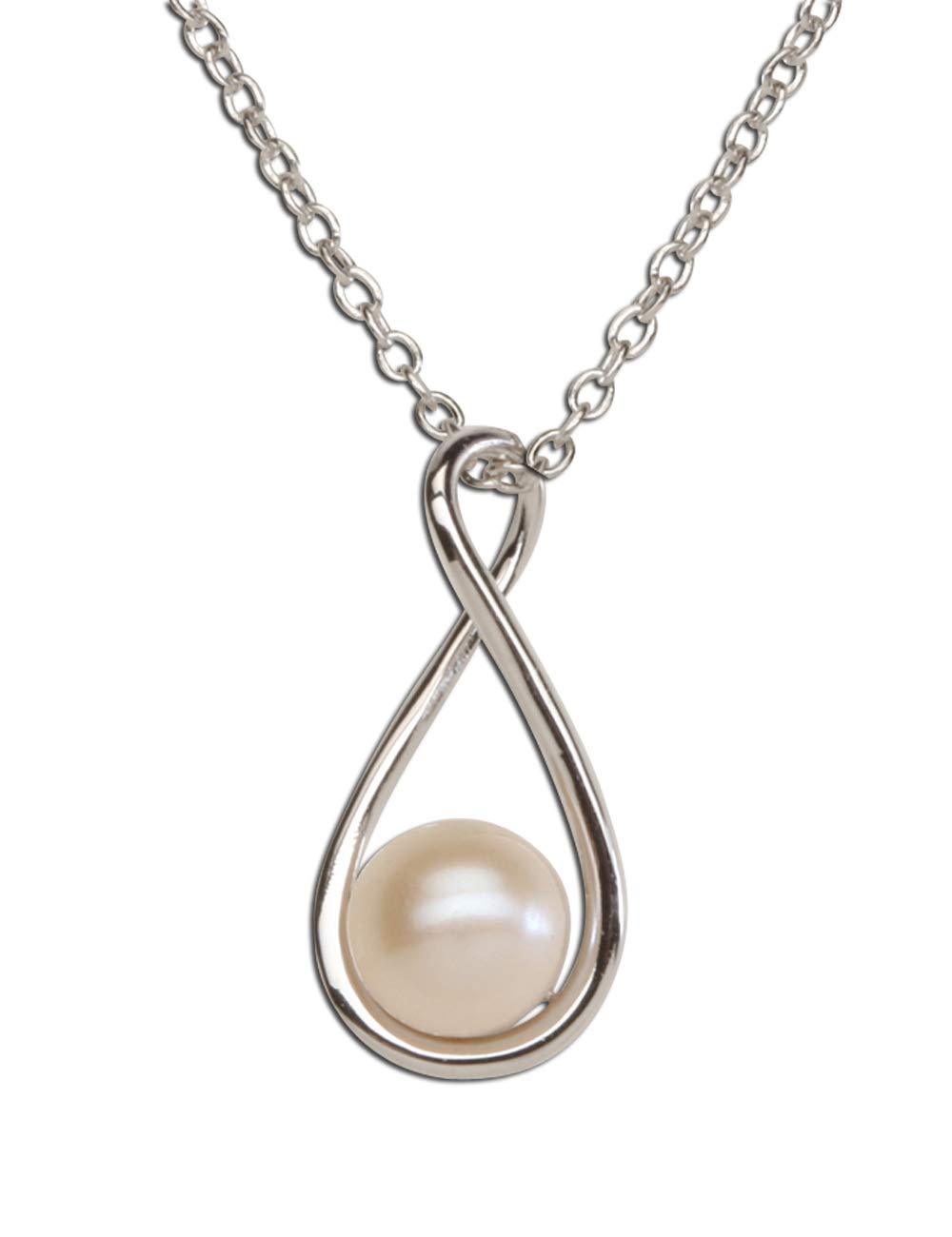 [Australia] - Sterling Silver Cultured Drop Pearl Pendant Necklace (6mm) 