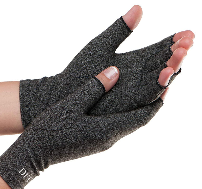 [Australia] - Dr. Frederick's Original Arthritis Gloves for Women & Men - Compression Gloves for Arthritis Pain Relief - Small Gray Small (1 Pair) 