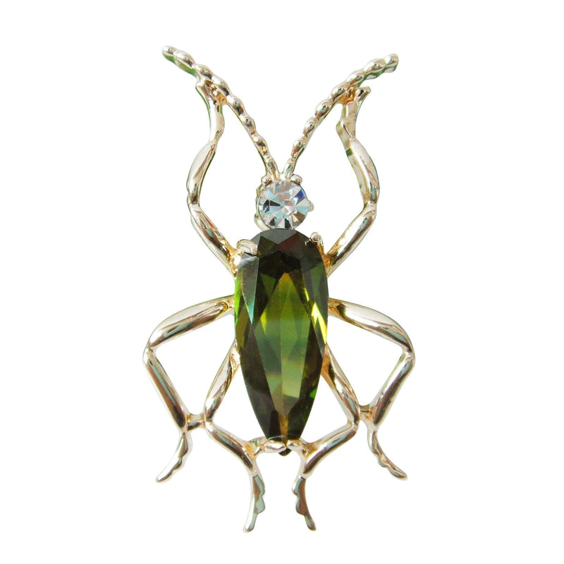 [Australia] - Navachi 18k Gold Plated Green Zircon Crystal Bug Az7461b Brooch pin 