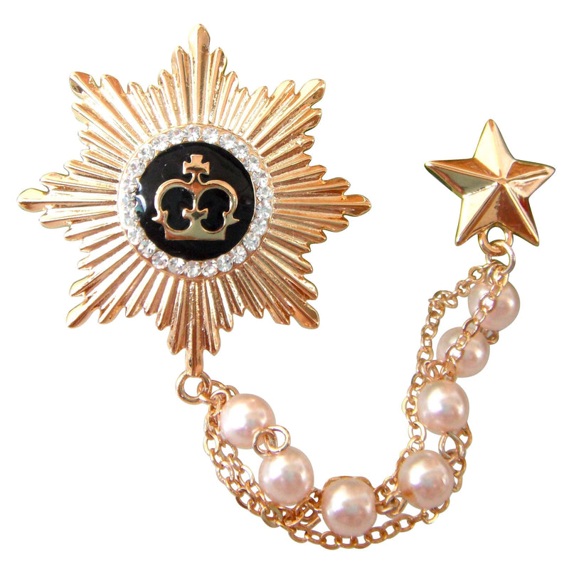 [Australia] - Navachi 18k Gold Plated Crystal Medal of the Royal Az7673b Brooch pin 