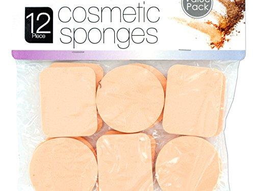 [Australia] - Bulk Buys Round and Rectangular Soft Foam Cosmetic Sponges Set, Pack of 12 - Orange 