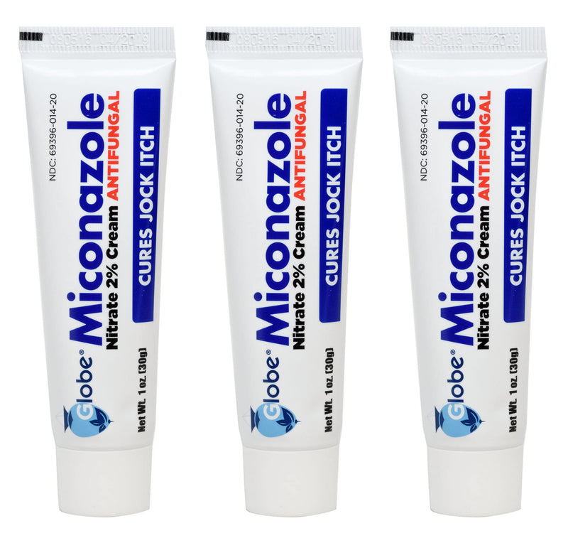 [Australia] - Globe Miconazole Nitrate 2% Antifungal Cream, Cures Most Athletes Foot, Jock Itch, Ringworm. 1 OZ Tube (3 Pack) 3 