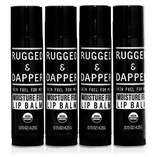[Australia] - RUGGED & DAPPER Organic Lip Balm Set for Men | Natural Eucalyptus + Mint Flavor | 4 Pack Set 