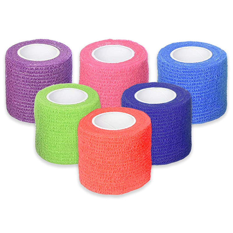 [Australia] - Ever Ready First Aid Self Adherent Cohesive Bandages 2" x 5 Yards - 12 Count, Rainbow Colors 