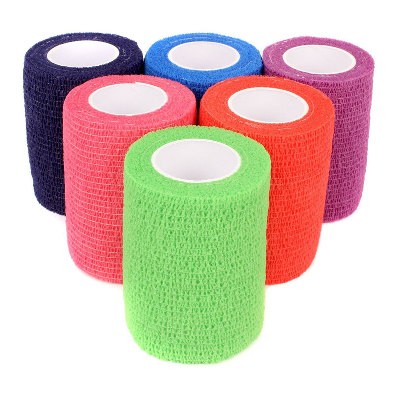 [Australia] - Ever Ready First Aid Self Adherent Cohesive Bandages 3" x 5 Yards - 6 Count, Rainbow Colors 6 Count (Pack of 1) 