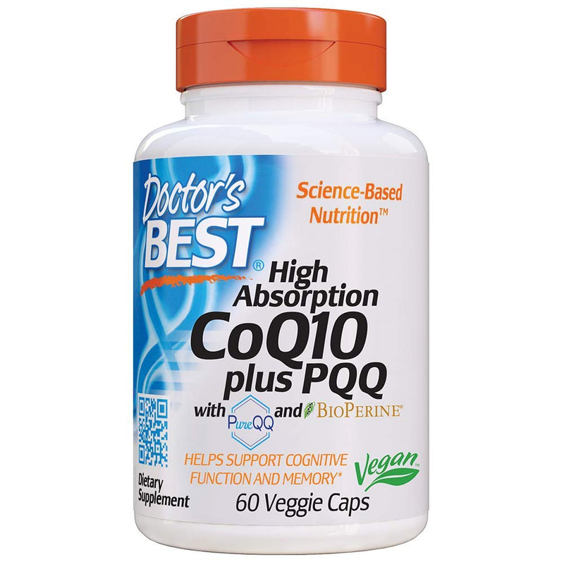 [Australia] - Doctor's Best High Absorption CoQ10 Plus PQQ, Gluten Free, Naturally Fermented, Vegan, Heart Health & Energy Production, 60 Veggie Caps 