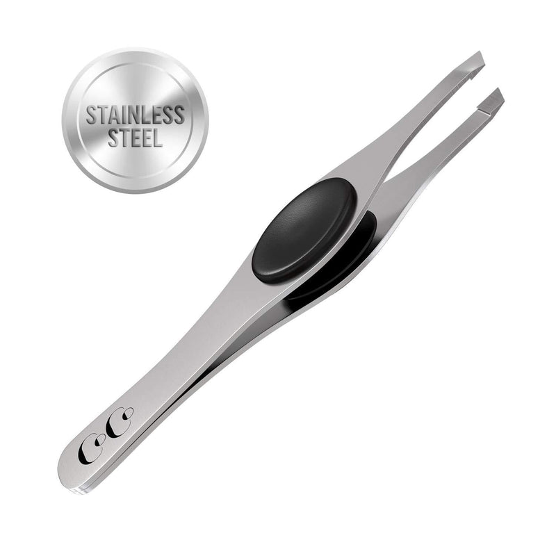 [Australia] - Coco’s Closet Tweezers for Eyebrows – Surgical grade Stainless Steel Slant Silver Tweezer - Precision for Ingrown Hair Removal 