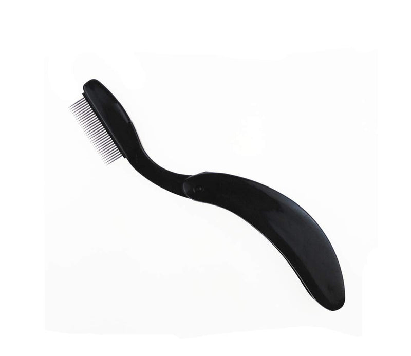 [Australia] - 1 Pcs Foldable Stainless Steel Teeth Lash Comb Eyebrow Shaper Mascara Comb Eyebrow Comb Makeup Tools Beauty Care(Black) 
