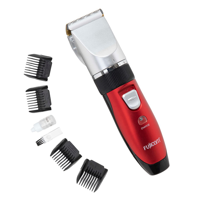 [Australia] - Fujicom Cordless Hair Clippers and Beard Trimmer - Men’s Grooming Kit for Wet or Dry Hair - Adjustable Length Ceramic Blade - 4 Combs for All Hair Types Rechargeable 