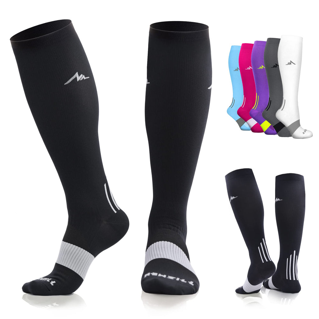 [Australia] - NEWZILL Medical Compression Socks for Women & Men Circulation 20-30 mmHg, Best for Running Athletic Nursing Hiking Travel Black Small-Medium 
