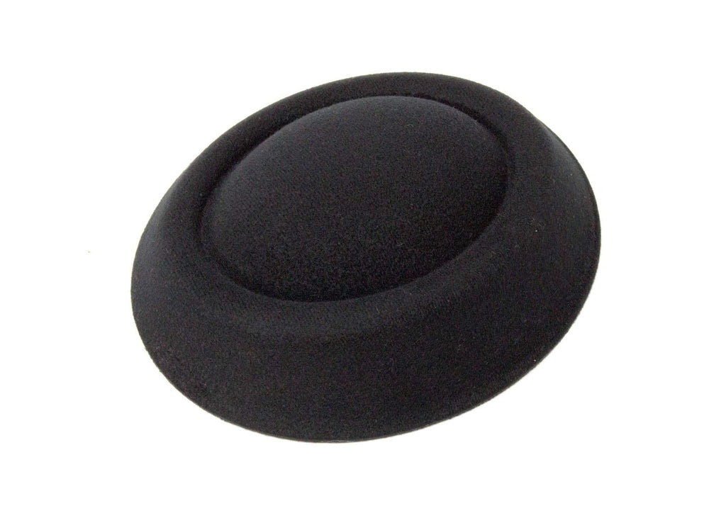 [Australia] - Oval Pillbox Stewardess Fascinator Hat Base 6 1/2" x 5 1/2" - Black 