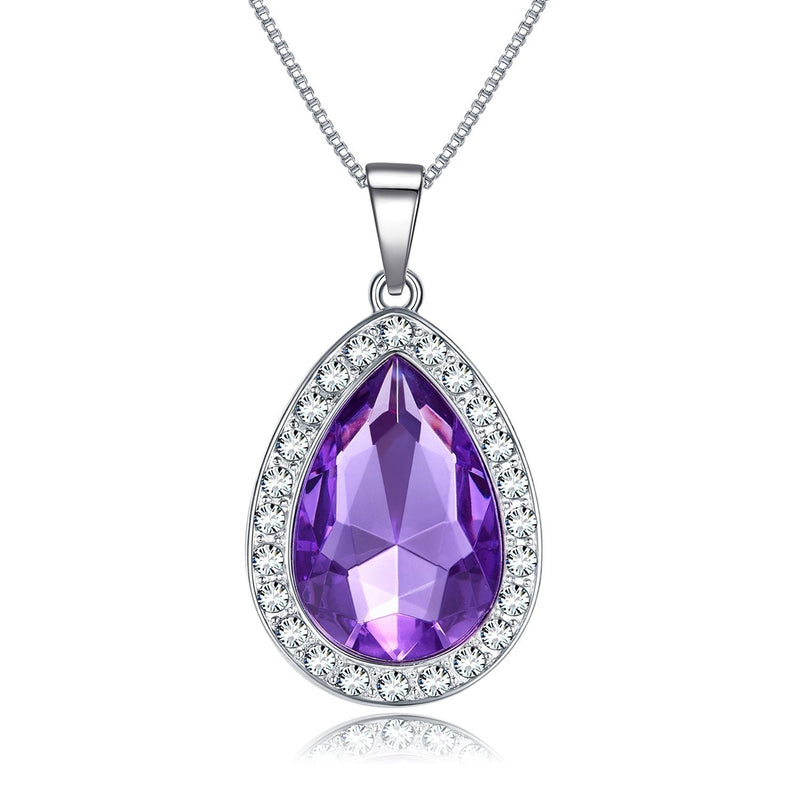 [Australia] - Vcmart Amulet Teardrop Amethyst Necklace Fashion Jewelry Gift for Girls 