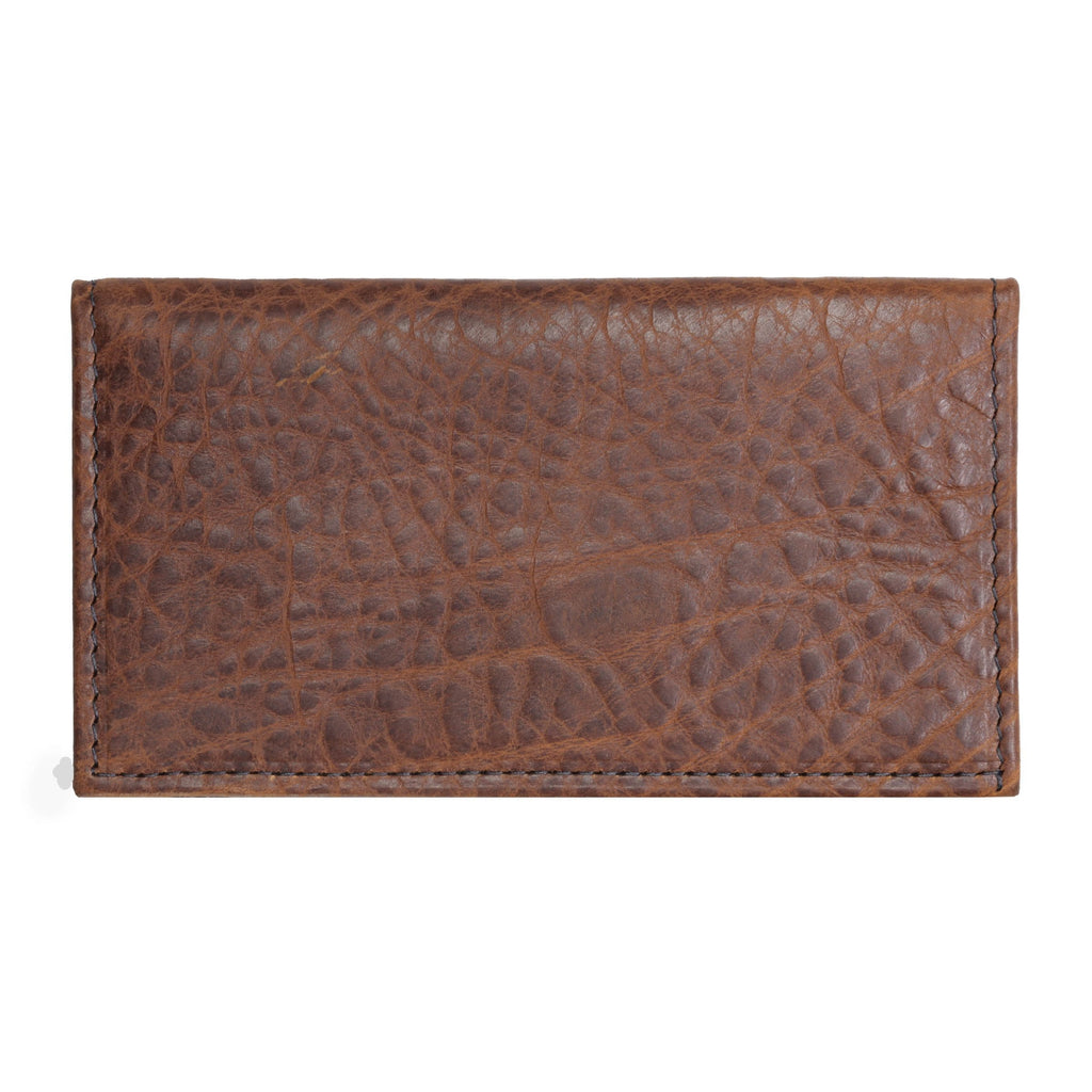 [Australia] - Hunter Allen Textured Bison Leather Checkbook Cover - Made in USA Tuscan 