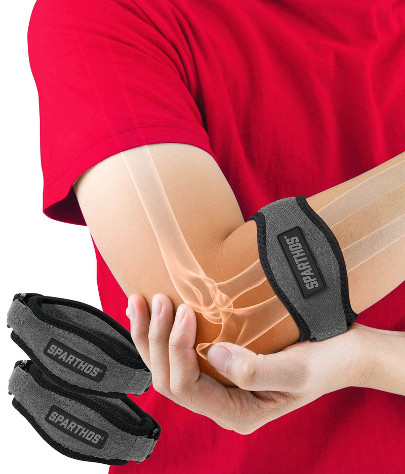[Australia] - Sparthos Tennis Elbow Brace (Pack of 2) - For Tendonitis, Forearm Pain, Golf Elbow Support - Arm Strap Band with Gel Compression Pad - for Men and Women Narrow (Pack of 2) 