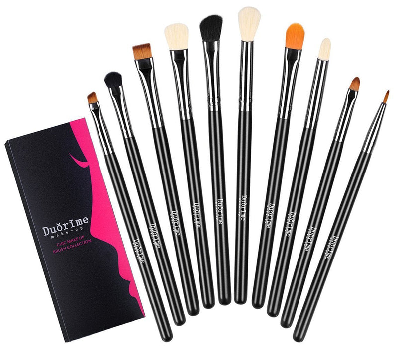 [Australia] - Duorime Silky 10Pcs Eyeshadow Makeup Brush Set Essential Eye Makeup Brushes Kit 