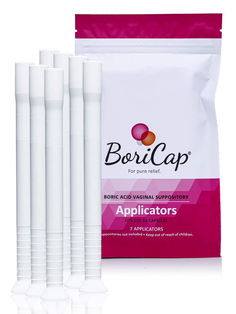 [Australia] - BoriCap Boric Acid Vaginal Suppository Applicators, 7 Applicators - Hygienic Solution for Easy Glide Applicator Insertion - Washable and Reusable 