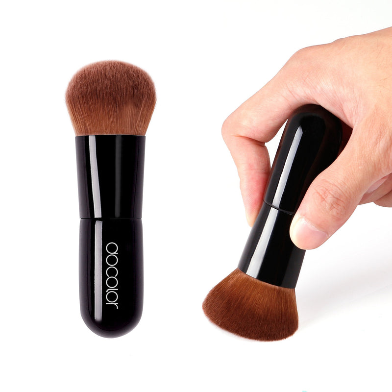 [Australia] - Docolor Kabuki Foundation Face Powder Brush Portable Makeup Cosmetic Tool（Black） Black 