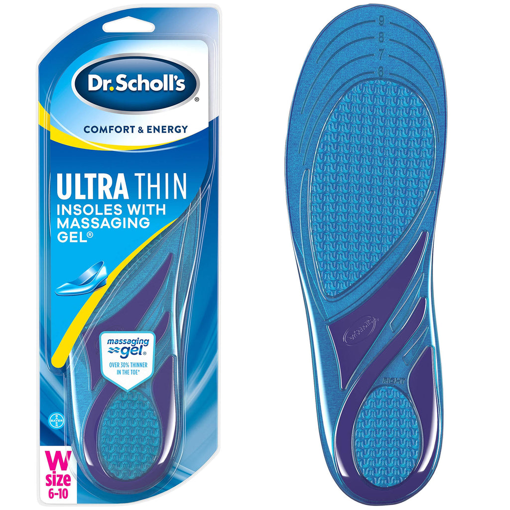 [Australia] - Dr. Scholl's ULTRA THIN Insoles // Massaging Gel Insoles 30% Thinner in the Toe for Comfort in Dress Shoes (for Women's 6-10, also available for Men's 8-13) 