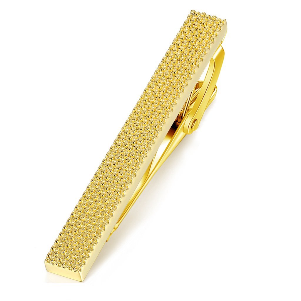 [Australia] - HONEY BEAR Mens Tie Clips Bar Normal Size Steel for Business Wedding Gift 5.4cm 1pc:Gold 