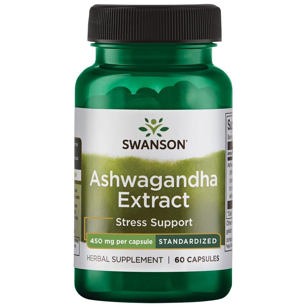 [Australia] - Swanson Ashwagandha Extract - Natural Supplement Promoting A Healthy Stress Response, Energy Support & Nervous System Health - Ayurvedic Supplement for Natural Wellness - (60 Capsules, 450mg Each) 