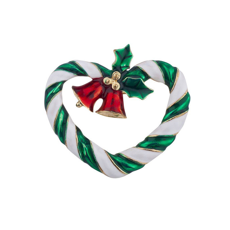 [Australia] - Lux Accessories Holiday Christmas Xmas Wreath Church Bells Holly Brooch Pin 