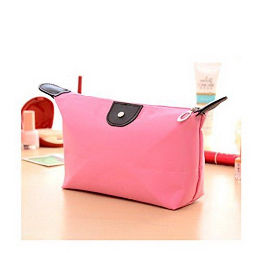 [Australia] - So Beauty Ladies Waterproof Nylon Zipper Makeup Bag Portable Multifunction Travel Cosmetic Bag(Pink) 