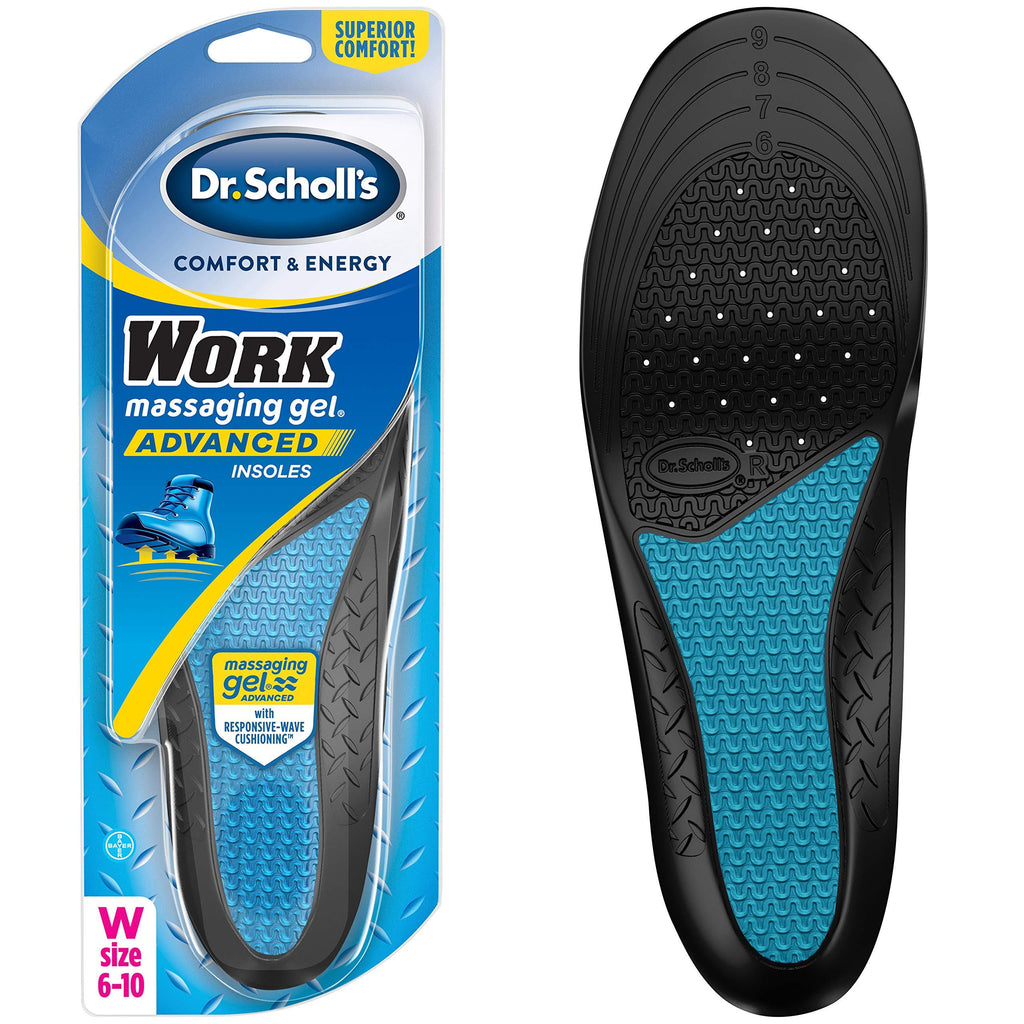 [Australia] - Dr. Scholl's Work Insoles All-Day Shock Absorption and Reinforced Arch Support that Fits in Work Boots and More (for Women's 6-10) 1 Pair (Women's 6-10) 