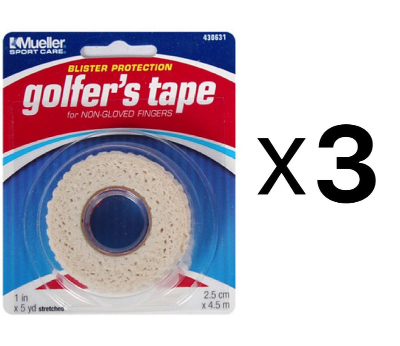 [Australia] - Mueller Golfer's Conforming Elastic Protective Finger Grip Tape 1"x5yd (3-Pack) 