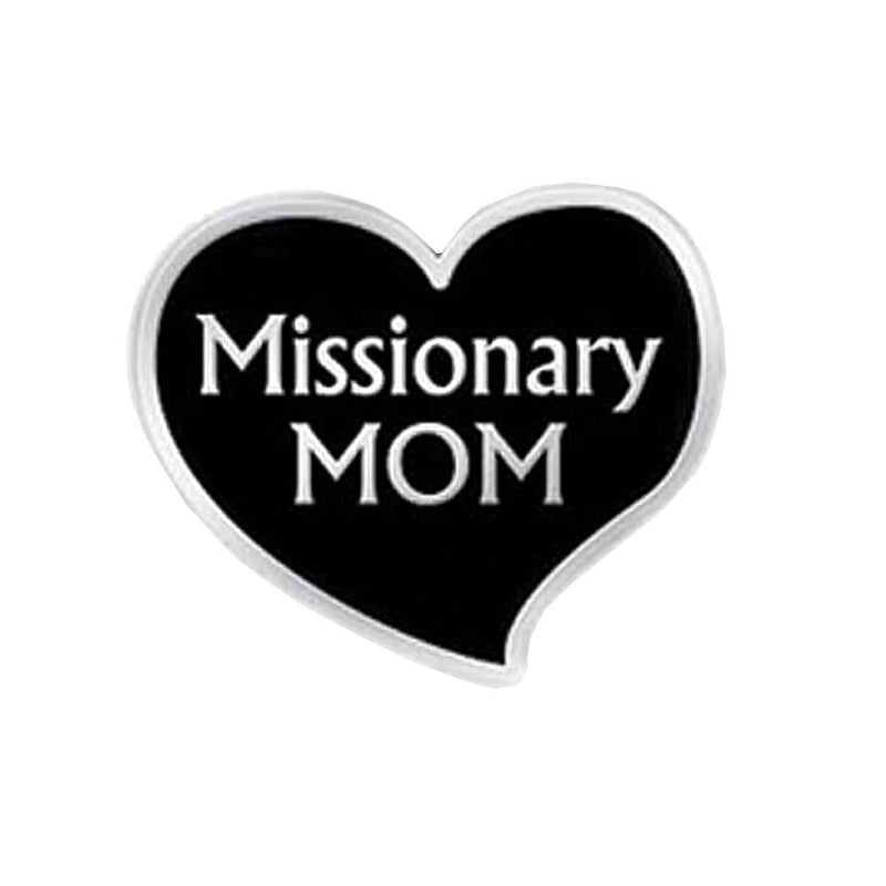 [Australia] - Cherished Moments LDS Missionary Mom Heart-Shaped Lapel Pin (Silver Tone) in Gift Box with Poem 