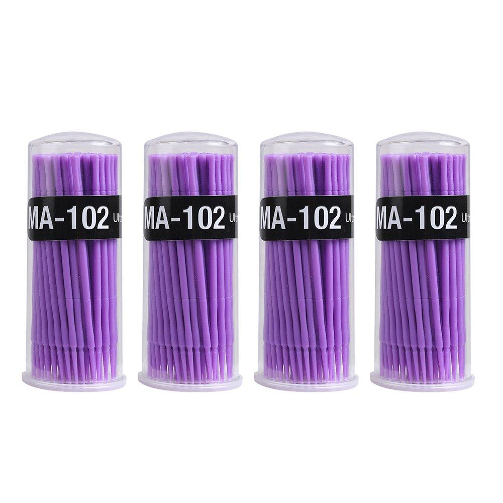 [Australia] - Shintop 400pcs Disposable Micro Applicator Brushes Great for Dental/Oral/Makeup (Purple, 1.5mm) Purple (400pcs) 