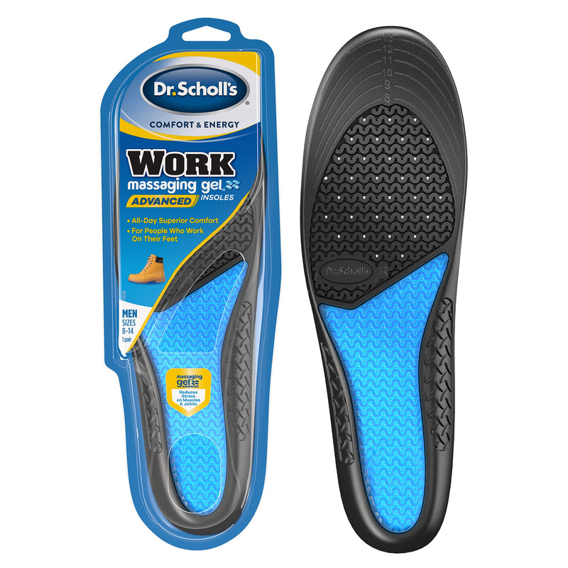 [Australia] - Dr. Scholl's Work Massaging Gel Advanced Insoles for Men Shoe Inserts 1 Pair (Pack of 2) 
