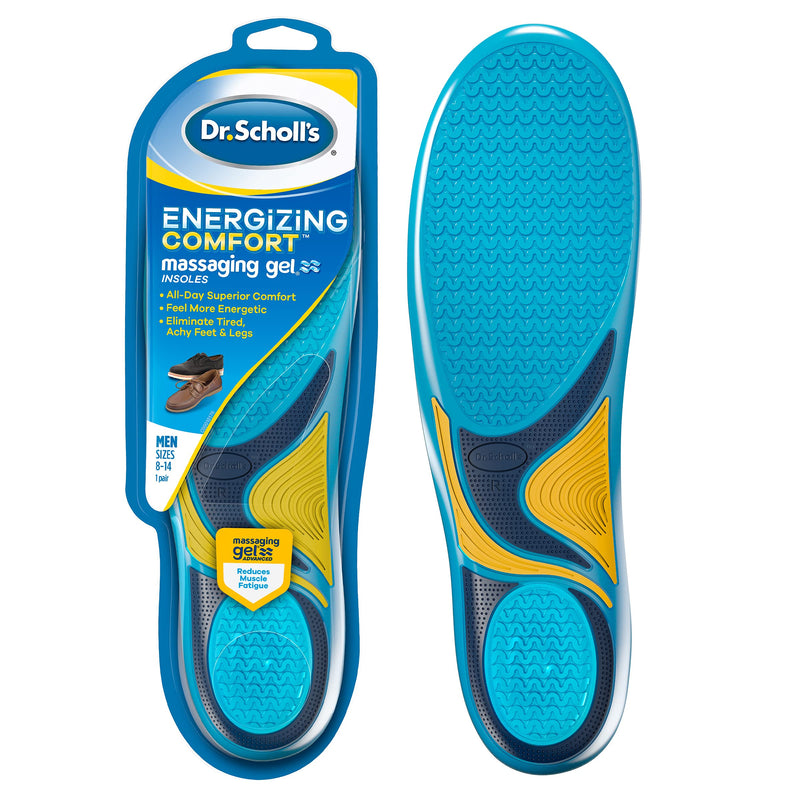 [Australia] - Dr. Scholl’s Comfort and Energy Massaging Gel Insoles, Men’s Size 8-14, 1 Pair 1 pair, Men's 8-14 