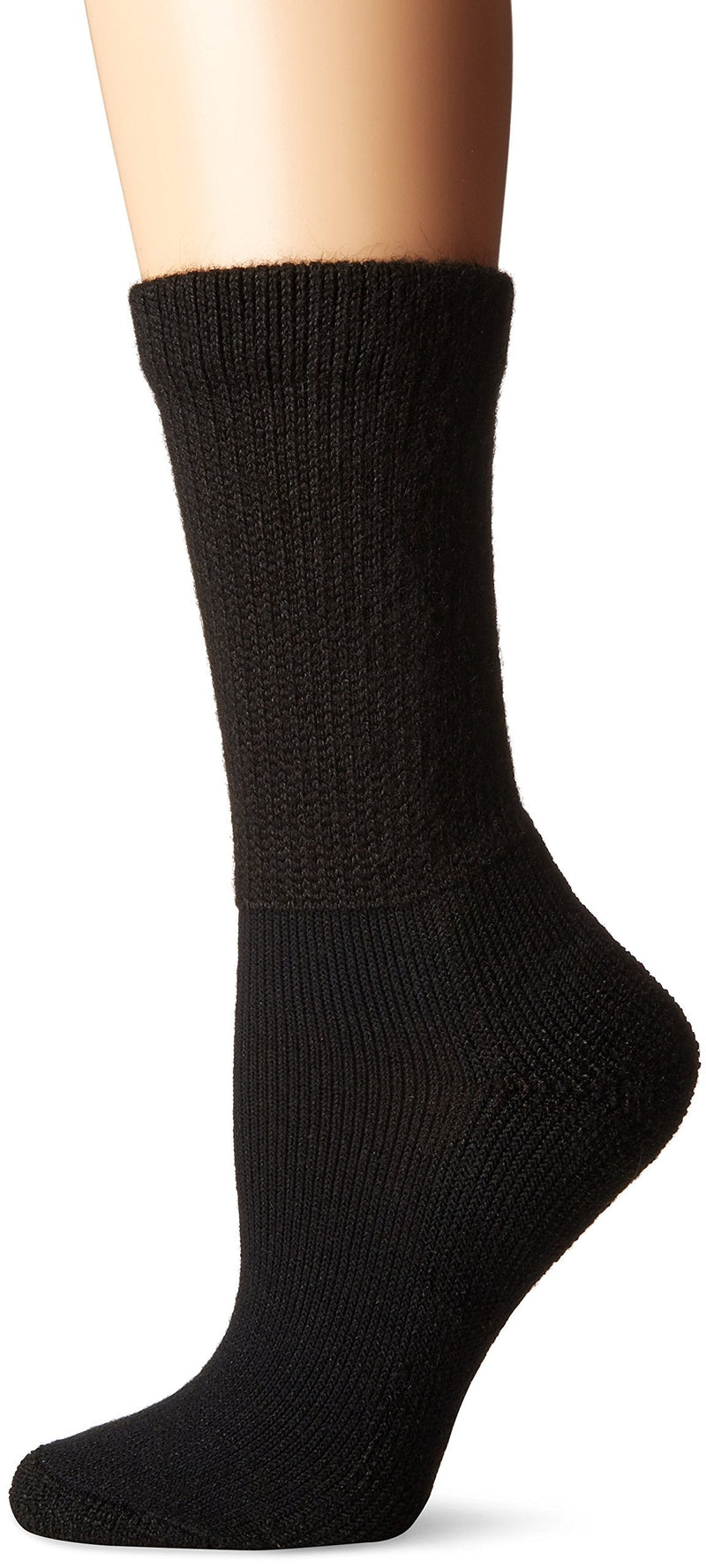 [Australia] - thorlos womens Hpxw Max Cushion Advanced Diabetic Crew Socks Medium Black 