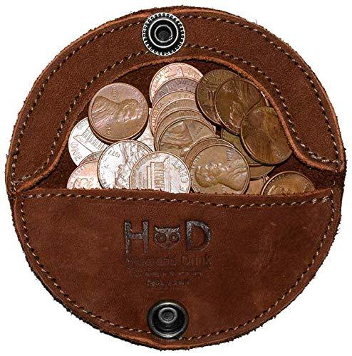 [Australia] - Hide & Drink, Rustic Leather Moon Coin Case, Handmade - Swayze Suede 