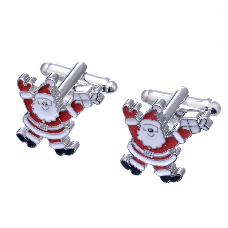 [Australia] - Salutto Men's Christmas Cufflinks Santa Christmas Stockings Cuff Links with Gift Box Santa Gift 