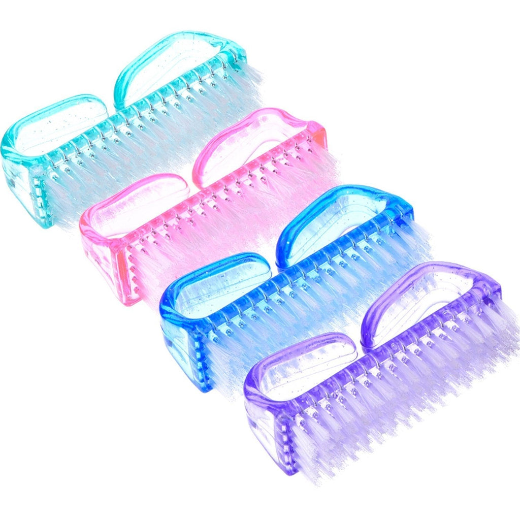 [Australia] - 4 Pieces Handle Nail Brush Nail Hand Scrubbing Cleaning Brush (Large, Multicolor) 