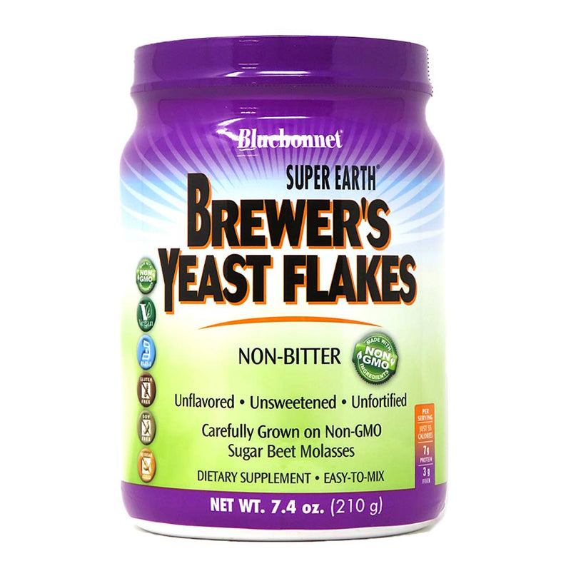[Australia] - Bluebonnet Nutrition Super Earth Brewers Yeast Flakes, Super Food, Whole Food, Source for Vitamins, Great Tasting, Vegan, Vegetarian, Non GMO, Gluten Free, Soy Free, Milk Free, Kosher, 7.4 oz 