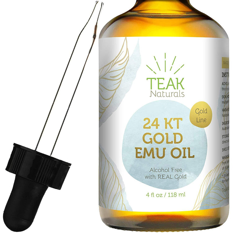 [Australia] - 24K Gold Emu Oil by Teak Naturals, 24 K Gold Organic Australian Emu Oil 4 oz Gold Line Series 