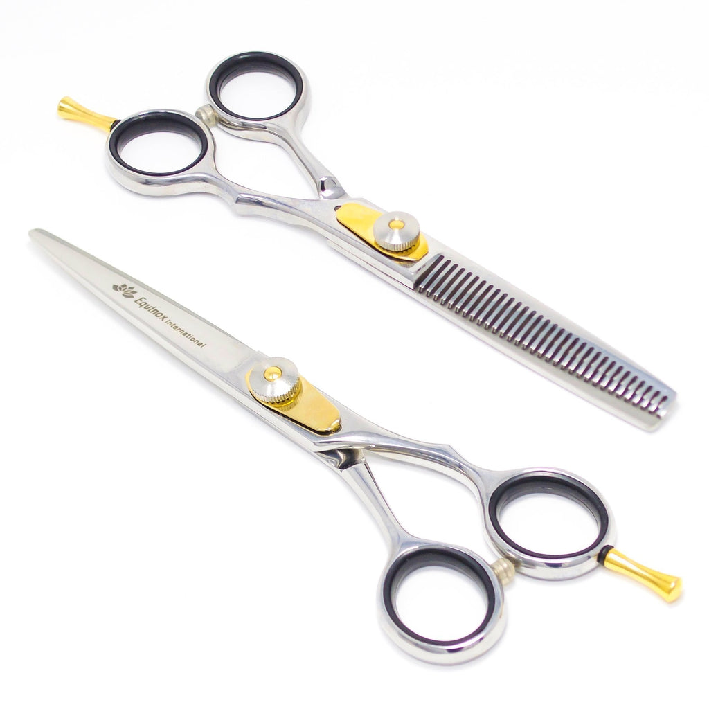 [Australia] - Equinox Professional Razor Edge Series - Hair Cutting and Thinning/Texturizing Scissors/Shears Set - 6.5 Inches - Stainless Steel 