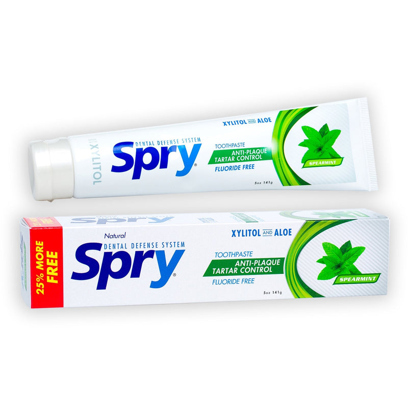 [Australia] - Spry Xylitol Toothpaste, Fluoride-Free, Natural Spearmint, Anti-Plaque and Tartar Control, 5 oz 