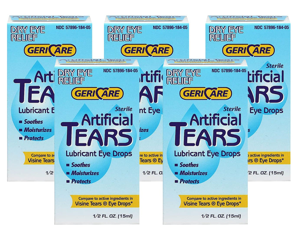 [Australia] - Gericare Artificial Tears Lubricant Eye Drops, 15 mL Per Bottle (5 Pack) 5 