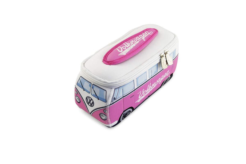 [Australia] - BRISA VW Collection - Volkswagen Samba Bus T1 Camper Van 3D Neoprene Small Universal Bag - Makeup, Travel, Cosmetic Bag (Neoprene/Pink) 