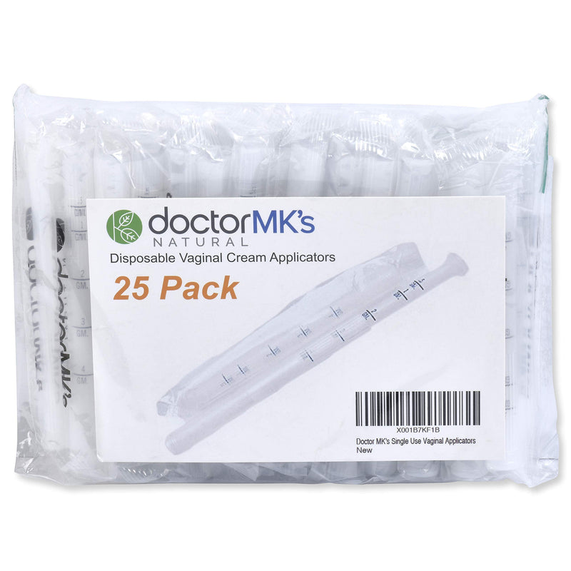 [Australia] - Disposable Vaginal Applicators (25-Pack), Fits Premarin Estrace Contraceptive Gels and Many Other Creams, Individually Wrapped Applicator with Dosage Markings, by Doctor MK's® 25 Count (Pack of 1) 
