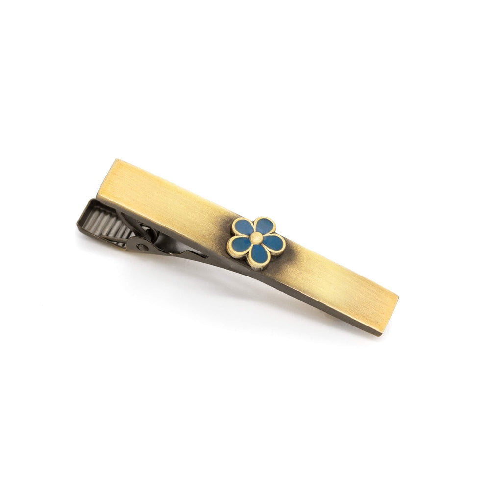 [Australia] - Masonic Revival Forget Me Not Tie Bar Clip (Short/Antique Gold) 