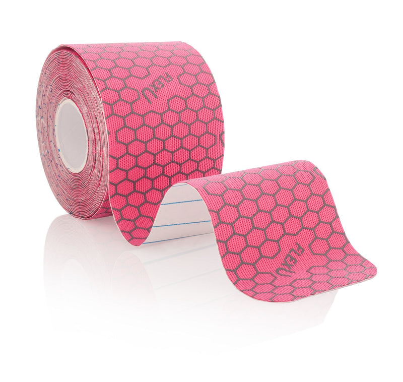 [Australia] - FlexU Kinesiology Tape; Single Roll (Pre-Cut or Continuous); Advanced Strength and Flexibility Properties; Longer Lasting Therapeutic Recovery; Sports Tape Pink 16.4 Feet UnCut 